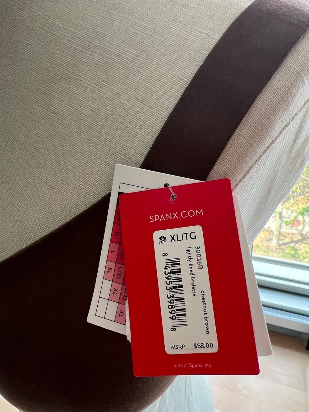 New SPANX Lightly Lined Bralette Size XL (Chestnut Brown) - Picture 5 of 5